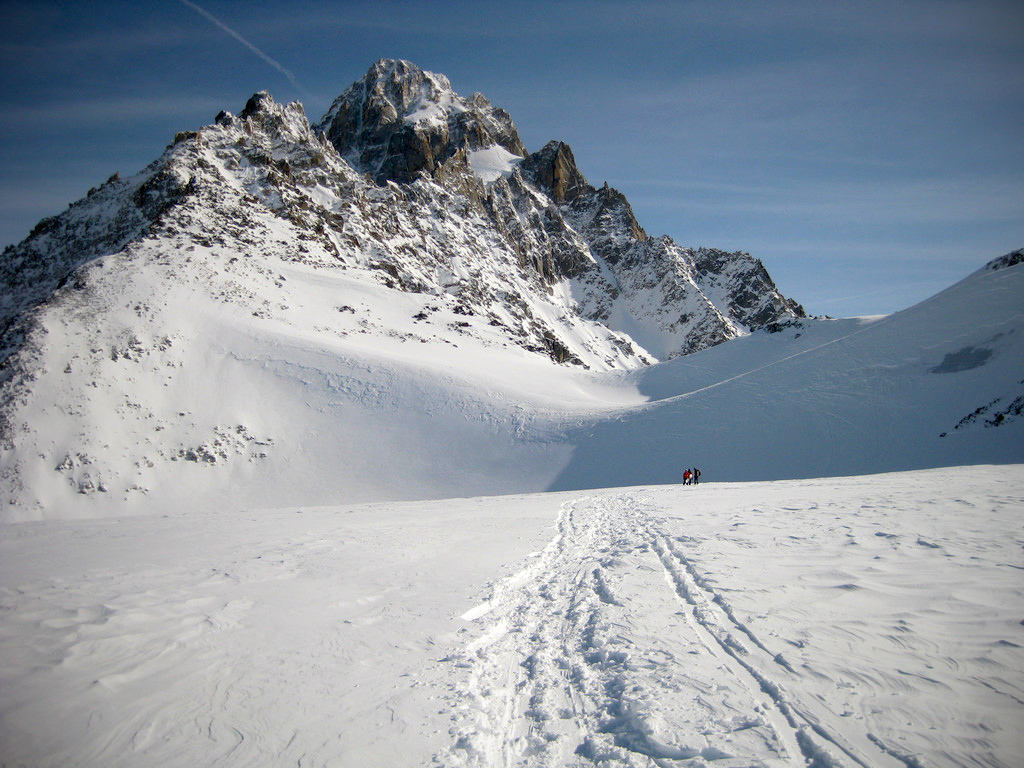 Il Glacier du Tour — plateau superiore - dietro l'Aiguille du Chardonnet 3.824m